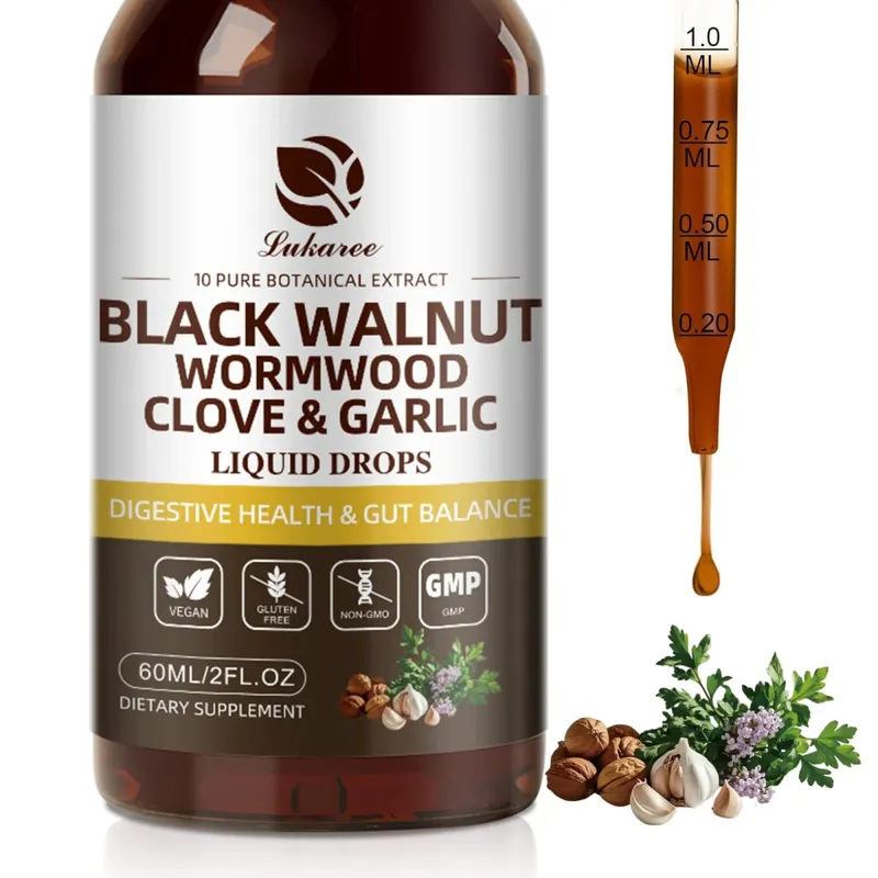 Black Walnut Wormwood Capsules Rapid Gut Cleanse & Digestive Health with Clove Garlic Turmeric 98% Absorption Vegan Gluten-Free