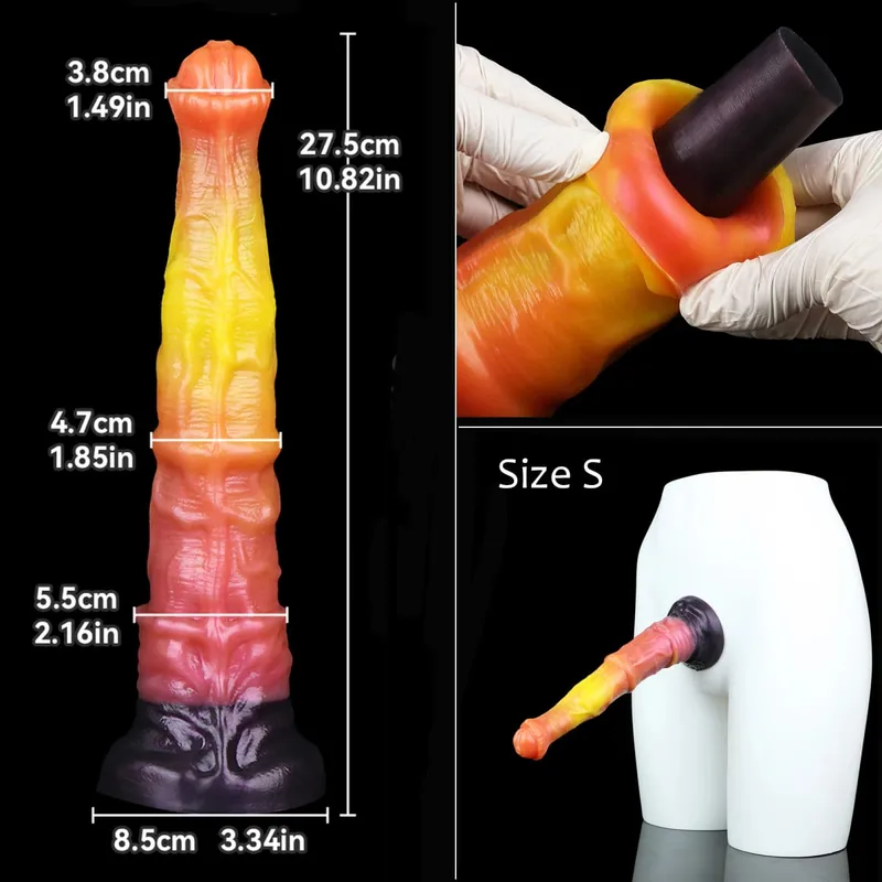 Double Layer Silicone Fantasy Dog Knot Dildo Blue Butt Plug with Sucker Anal Dilator Masturbate Sex toy for Adult 18+
