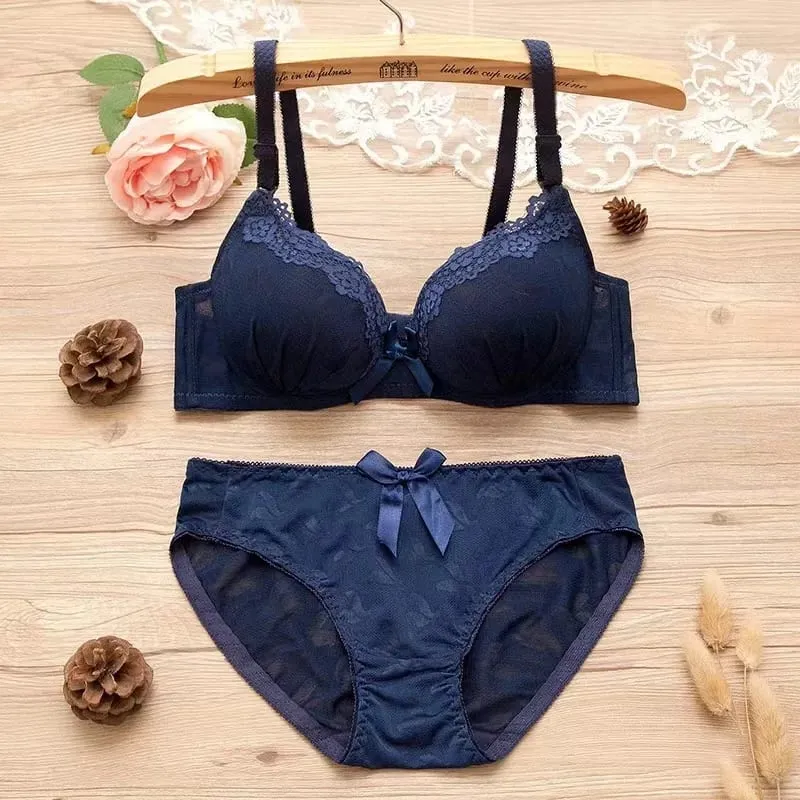 6 set Push Up Bra Sets Padded Intimates Lace Thongs Underwear For Women Lingerie Female Underwear Bra Sets