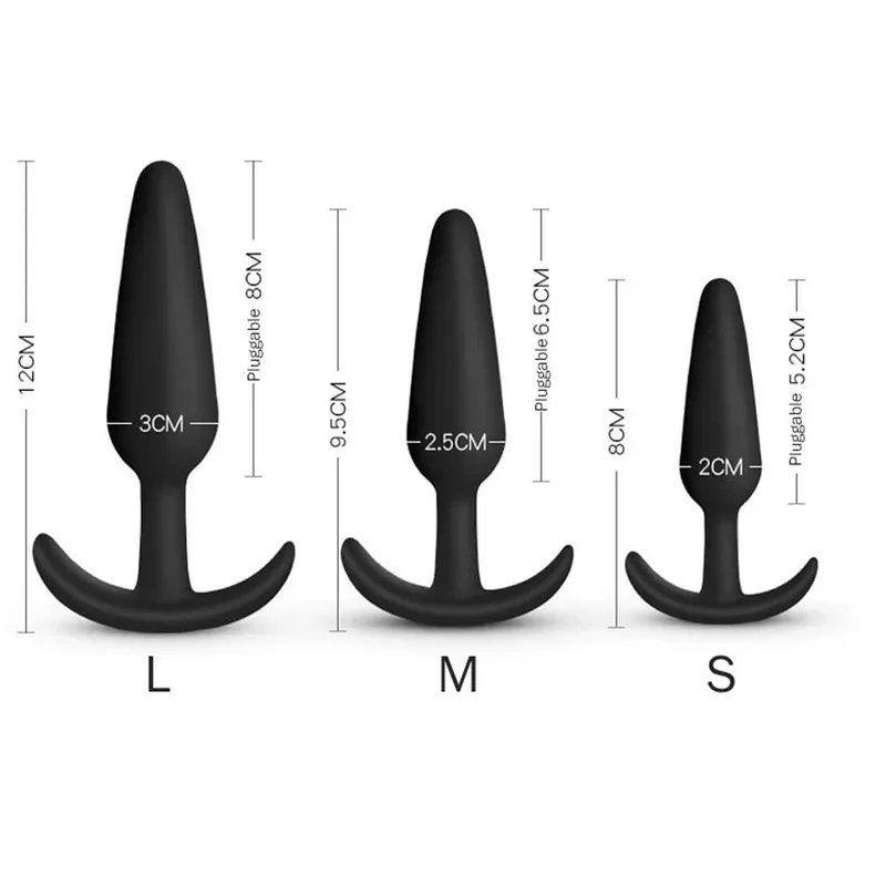 3 verschiedene Größen Analplug weiches Silikon Anal Butt Plug Stimulator Erwachsene Sexspielzeug für Männer/Frauen Prostata-Massagegerät Analtrainer