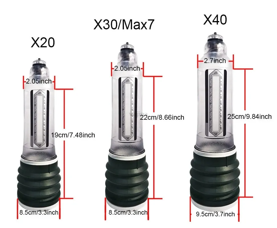 Hydrotherapy X20 X30 X40 Penis Pump Penis Enlargement Enhancer Water Spa Vacuum Pump For Men Penis Extender Sex Toys For Men