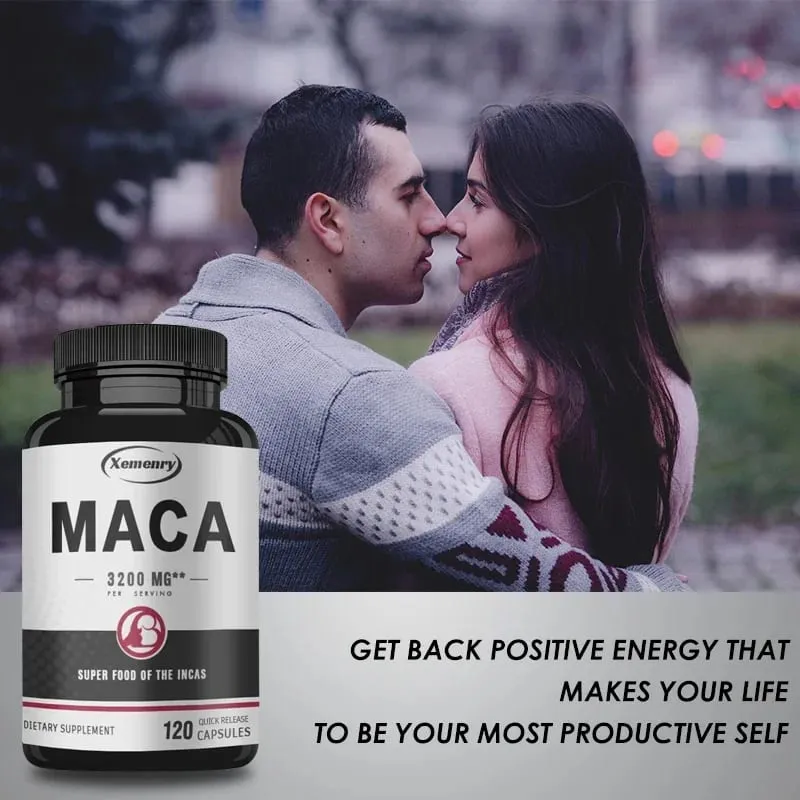 Ultimate Organic Black Maca Capsule Supplement 3200 Mg (per Serving) 120 Quick Release Capsules Men's Enhancement Formula
