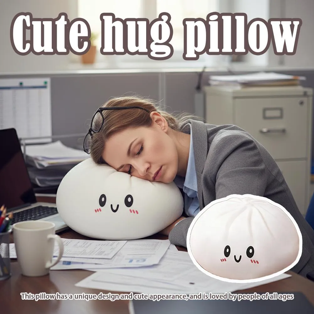 Large Dumpling Squishy Plush Toy Soft PET Stuffed Hug Pillow Adorable Steamer Design Home Decoration Stress Relief Toy for Kids