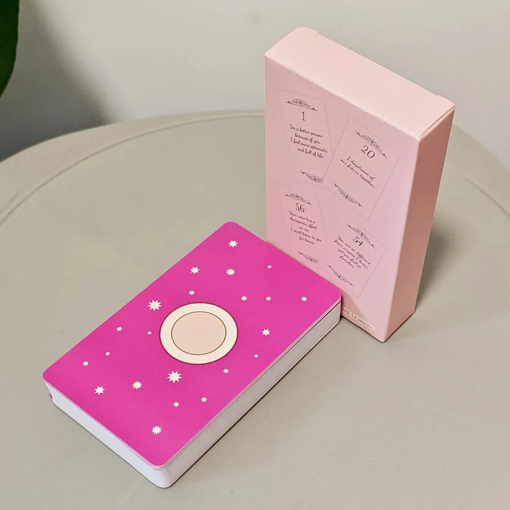 10.3*6cm Soulmate Love Message Oracle Deck 56 Heartfelt Romance Cards for Twin Flame Readings Elegant Pink Oracle Cards