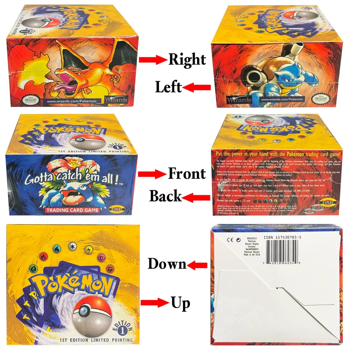 Whole pack PKM 1st Edition Booster Pack PTCG Proxy Cards for Base Set Pack Charizard Blastoise Venusaur TCG Cards 11pcs/Pack Toy