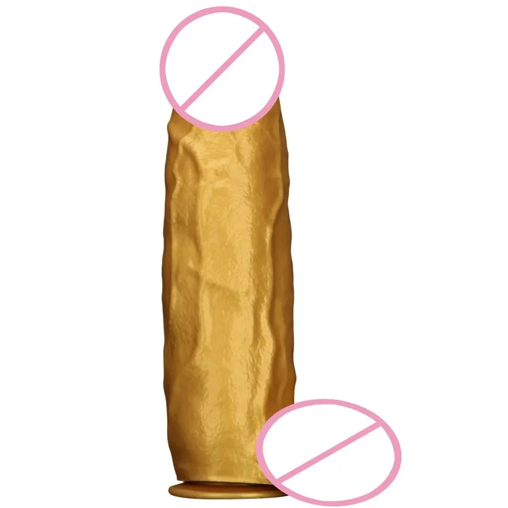 46cm Large Gold Silicone Dildo Anal Plug Sex Toy Realistic Penis Anal Dilator Fisting Masturbator Realistic Penis