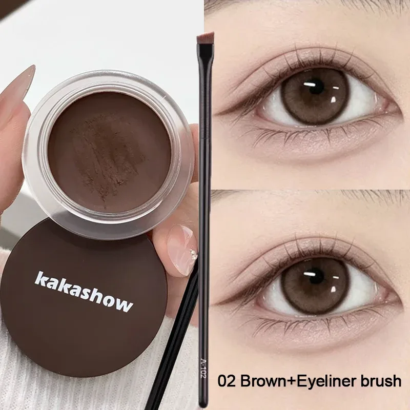 Matte Black Eyeliner Cream Waterproof Big Eyes Beauty Cosmetic Long Lasting Smooth Brown Eyeliner Gel Eyeshadow Eye Liner Makeup