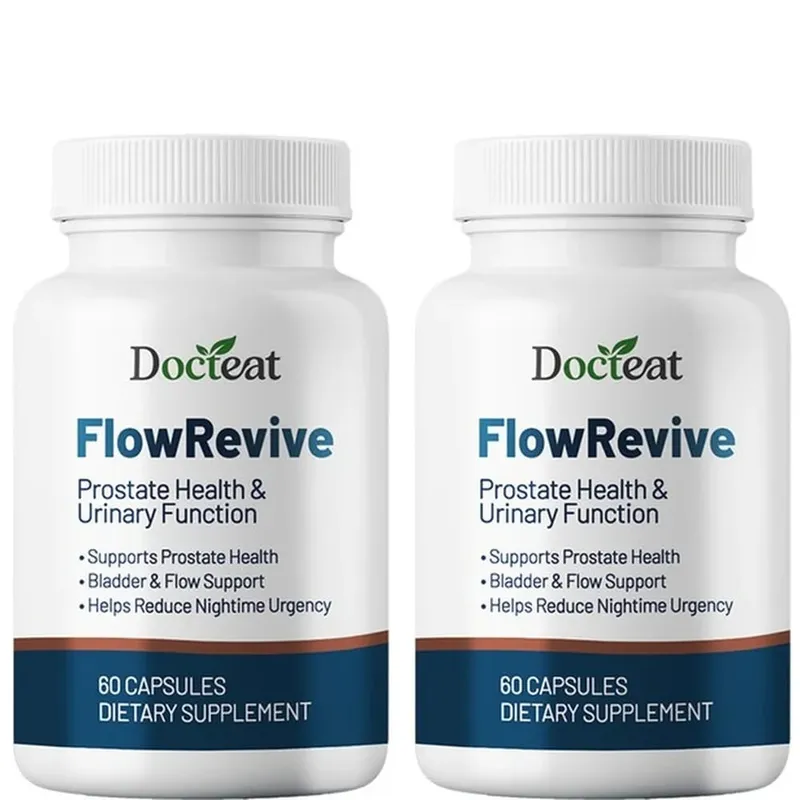 Saw Palmetto Prostate Supplement for Men FlowRevive Capsules with Pumpkin Seed Extract Support Urinary Bladder Health 60 Count