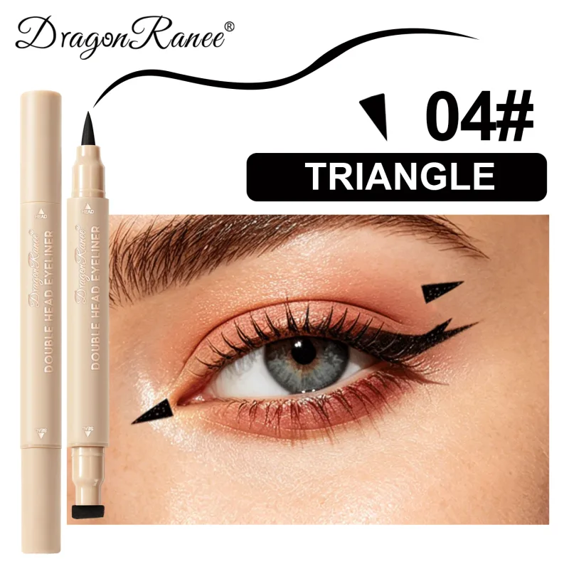 Double-ended Love Star Butterfly Liquid Eyeliner Waterproof Smudge-Proof Quick Drying 2 in 1 Colorful Stamp Eye Line Pen Makeup