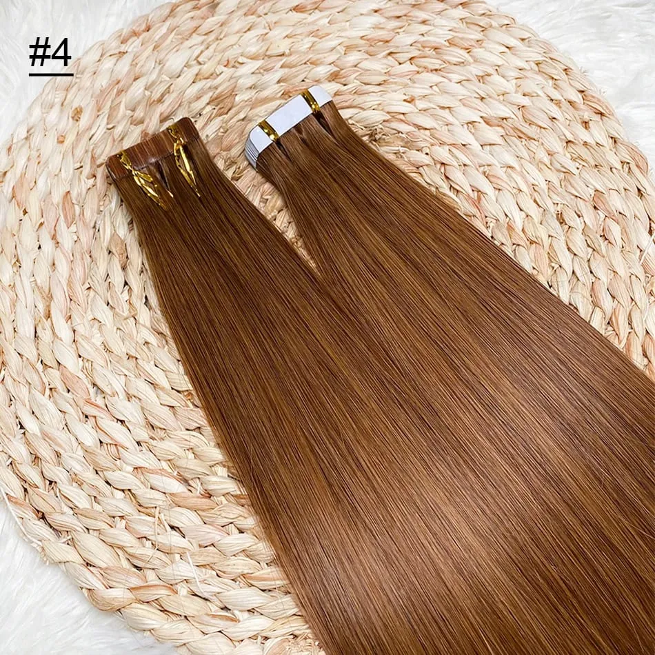 High Quality Tape Hair Extensions Full Ends Straight Hair 18-30 Inch Double Sided Adhesive Tape in Different Colors
