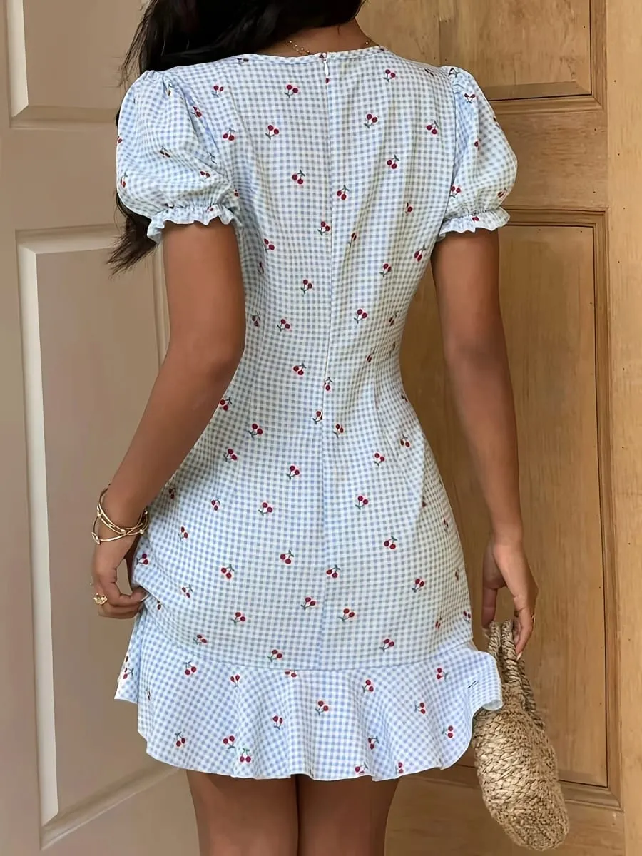 Dresses for Women New Summer Sleeveless V-Neck Women Dress Elegant Slim Print Mini Dress Women Vestidos De Verano Mujer