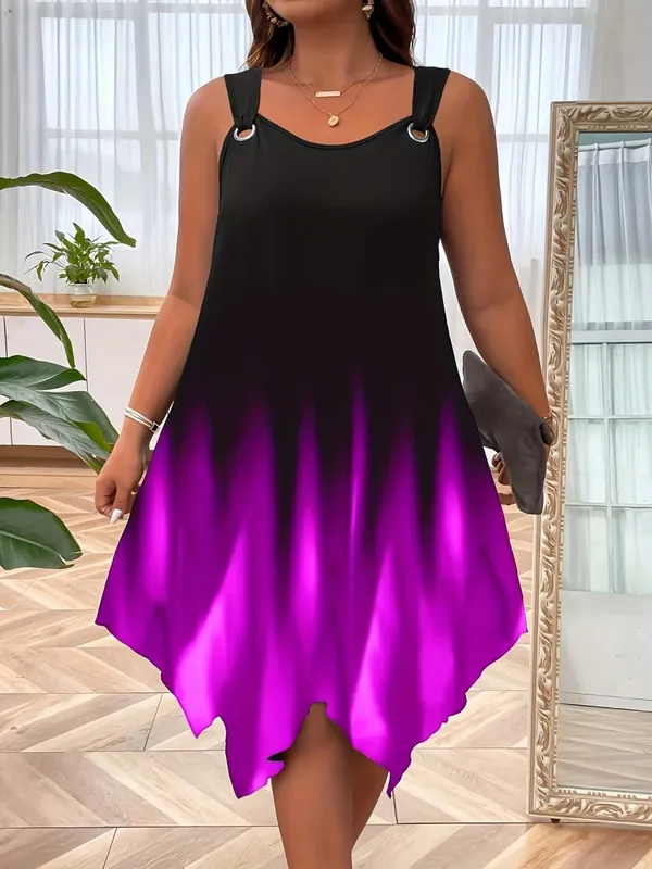 Chic Plus Size Women's Sundress with Stylish Strap Design for Effortless Summer Elegance