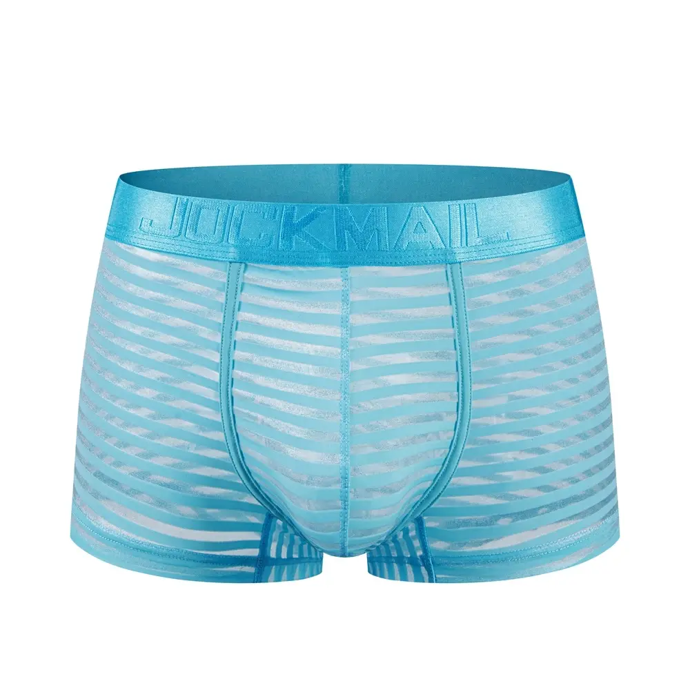 Sexy Men Underwear Boxer Shorts Transparent Mesh Underpants Trunks Men Panties Low Waist Nylon Breathable Quick Drying