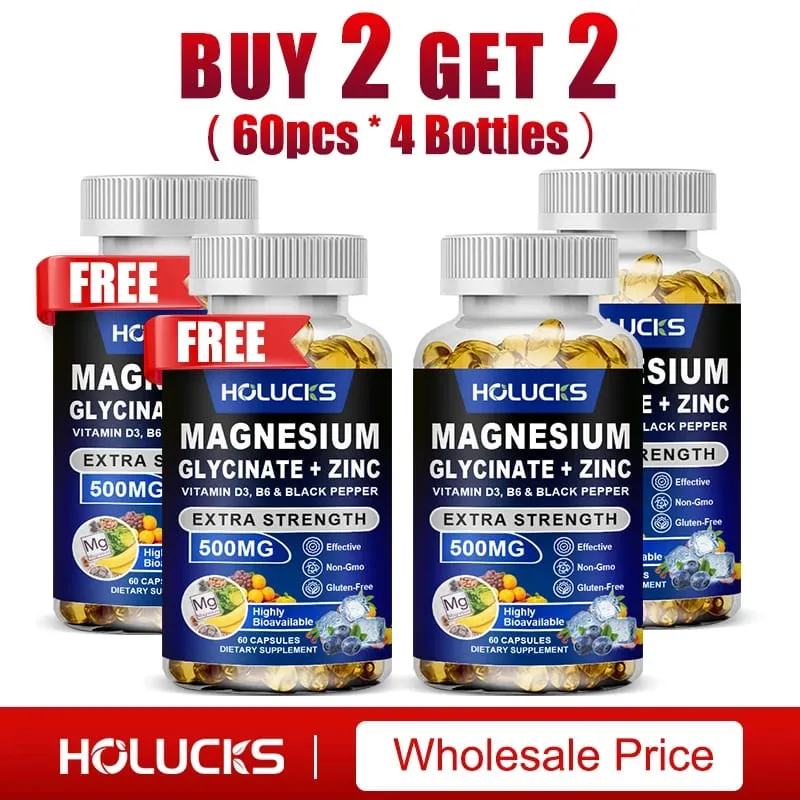 Magnesium Glycinate & Zinc Supplement for Muscle Joint Bone Enzyme & Heart Health Support Immune Relaxation Mood — image 10