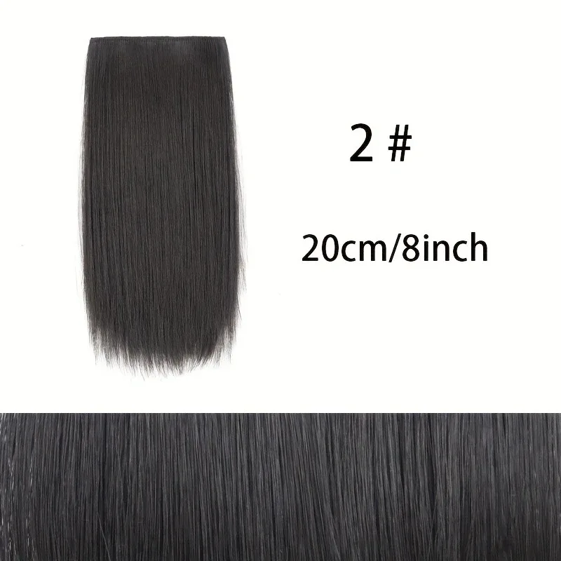 Extension de cheveux synthétique courte et lisse, 10cm/20cm/30cm, Extension de cheveux Invisible, doublure de cheveux, couverture latérale supérieure, postiche pour femmes