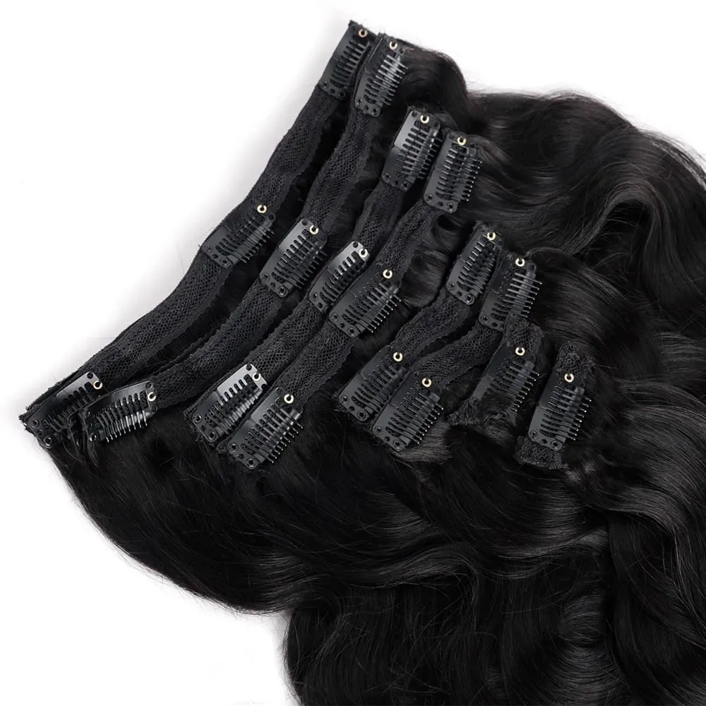 Body Wave Seamless Clip In Real Human Hair Extensions 8PC/Set Natural Brazilian Remy Hair Clip In Extension Full Head 16-32inch