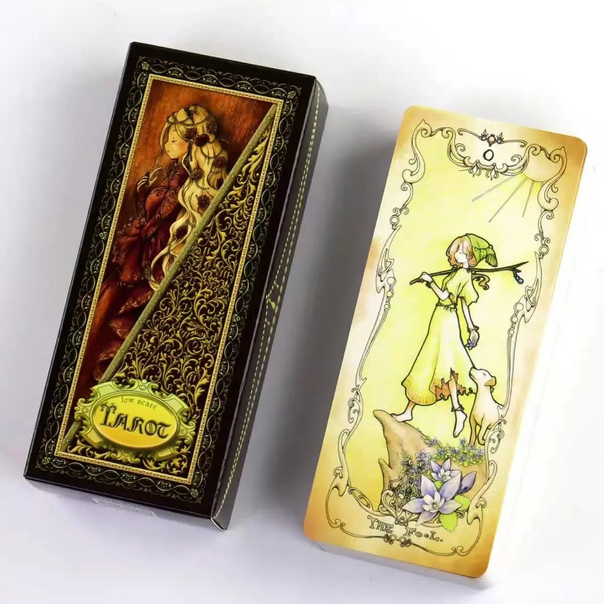 Cartes de Tarot à faible peur, 78 pièces, jeu de conte de fées, Anime, Kawaii, mignon Oracle Divination, jeu de société convivial pour débutants, esprit de sorcellerie