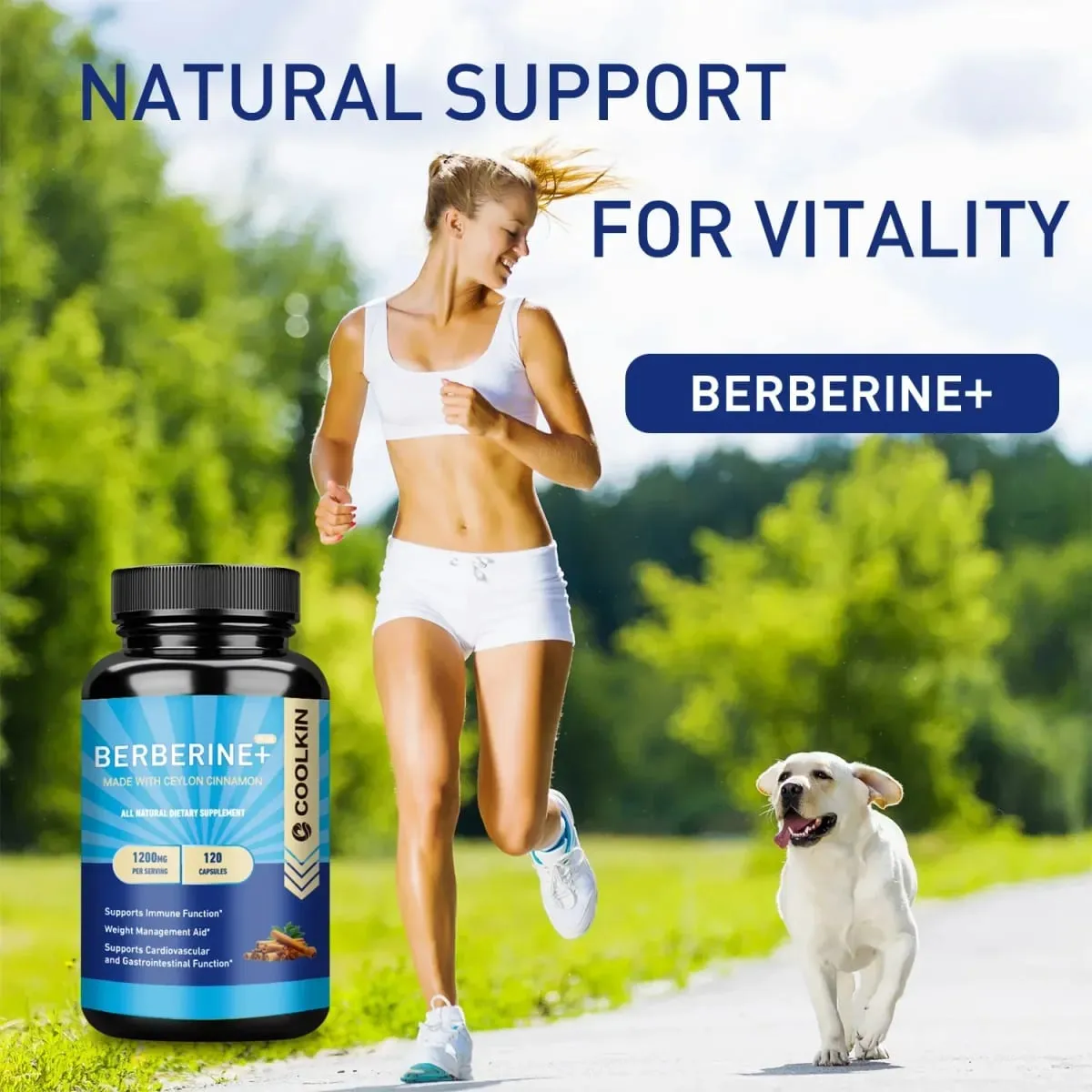 Premium Berberine HCl 1200 Mg Plus Økologisk Ceylon Kanel - Immunsystem Support Vægtkontrol supplement