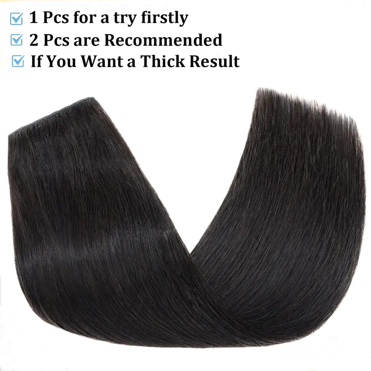Clip in One Piece Straight 10inches with 5clips Human Hair Extension Brazilian Remy Hairpiece Clip in Hair Extensions Natural