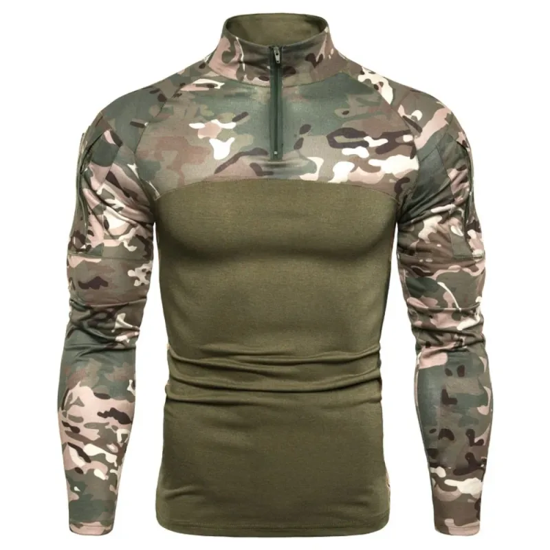 Tactisch sweatshirt voor heren Outdoor Hoodies Heren Lente Herfst Truien met lange mouwen Lichtgewicht opstaande kraag Slim Fit Sweatshirts