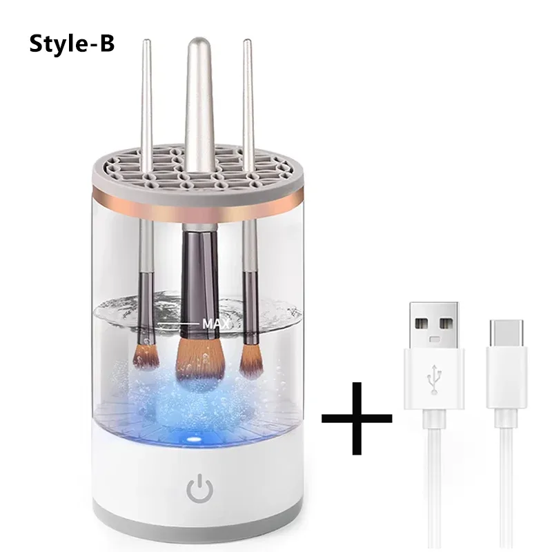 Portable USB Makeup Brush Cleaner 3 In 1 Electric Cosmetic Brushes Cleaning Dryer Tool Awtomatikong Hugasan Makeup Cleaner Para sa mga Babae