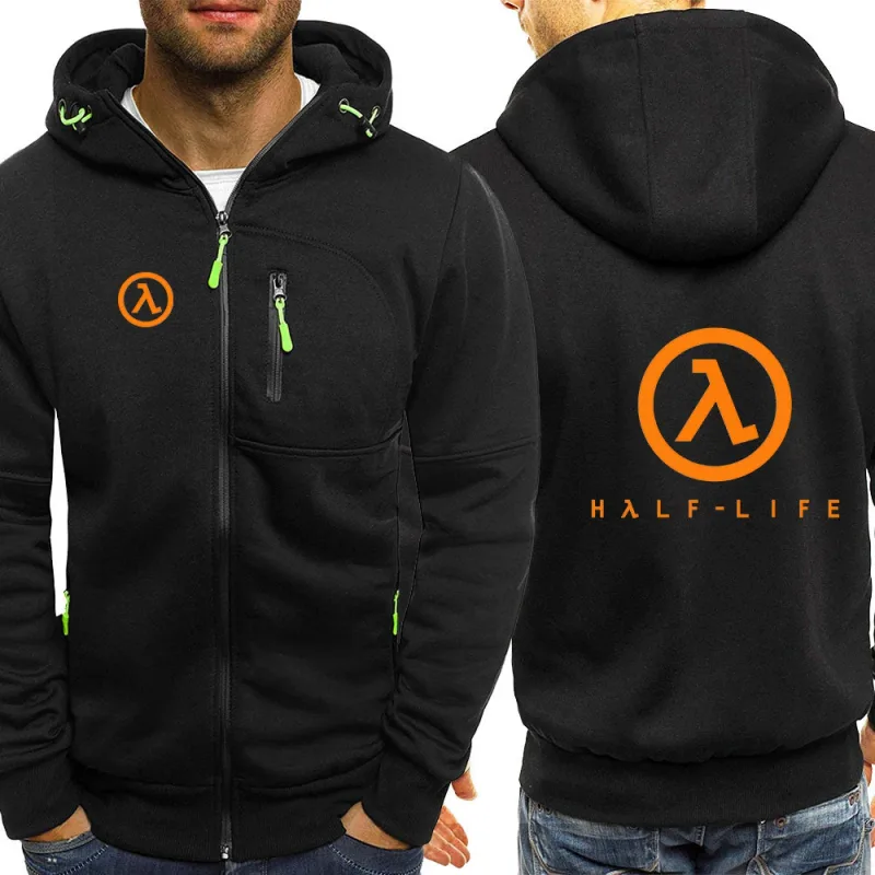 2025 Spring And Autumn Half Life Game 1998 Print New Men's Three-Color Cotton Hoodies Zipper Leisure Harajuku Coat — image 1