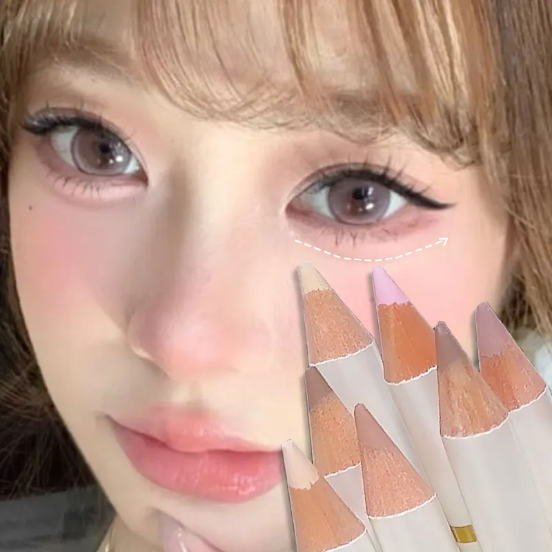 Double-Ended Aegyo Sal Brighten Lying Silkworm Pencil Nude Pink Natural Shadow Under Eye Highlight Makeup Matte Beige Eye Pencil