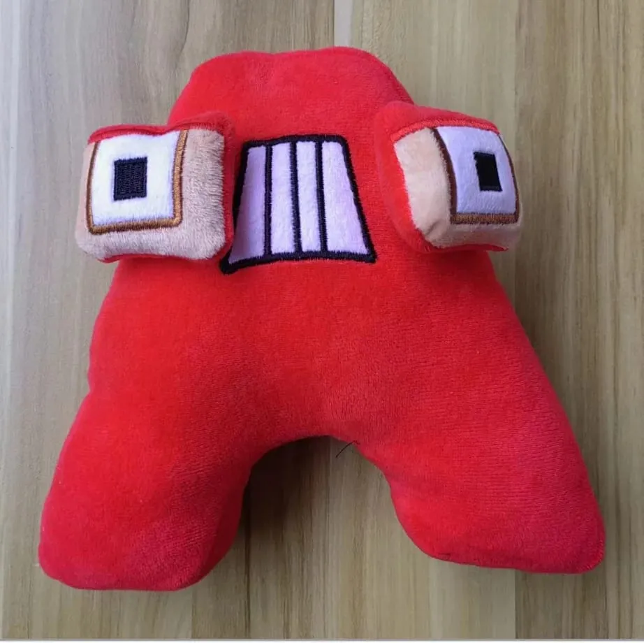 Cute A-Z Red Alphabet Plush Pillows Soft Letter Stuffed Dolls Kids Educational Learning Toy Gift