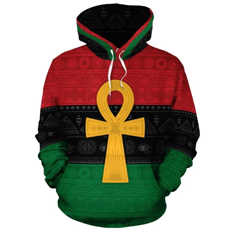 African Ethnic Tribes Unique Graphic Hoodie For Men Ethnic Printed Clothing Hooded Coat Loose Harajuku Street Vintage Hoodies