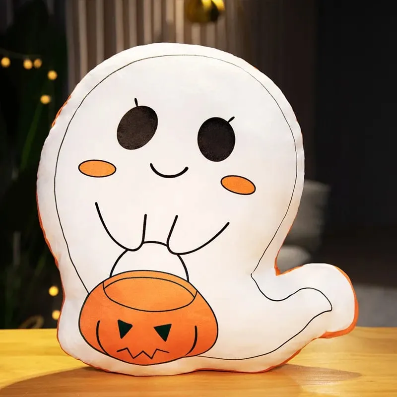 Halloween Ghost Pumpkin Pillow 35‑40cm Soft Stuffed Plush Cushion for Home Decor and Party