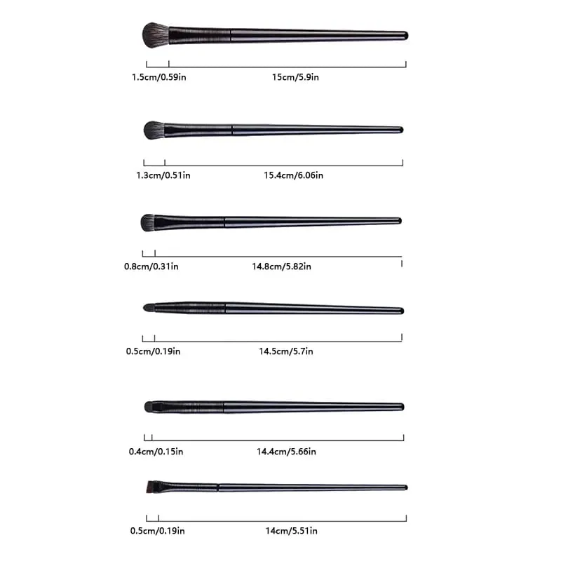 6PCS Eyes Makeup Brushes Set Professional Soft Contouring Eyeshadow Eyeliner Eyebrow Brush Women Facial Beauty Cosmetic Tool.