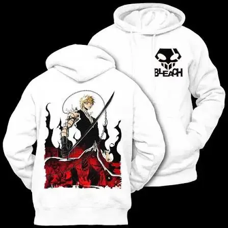 Bleach Harajuku Hoodies Oversized Unisex Graphic Print T-Shirt Women Men Cotton Casual Streetwear Fashion Couples Comfortable