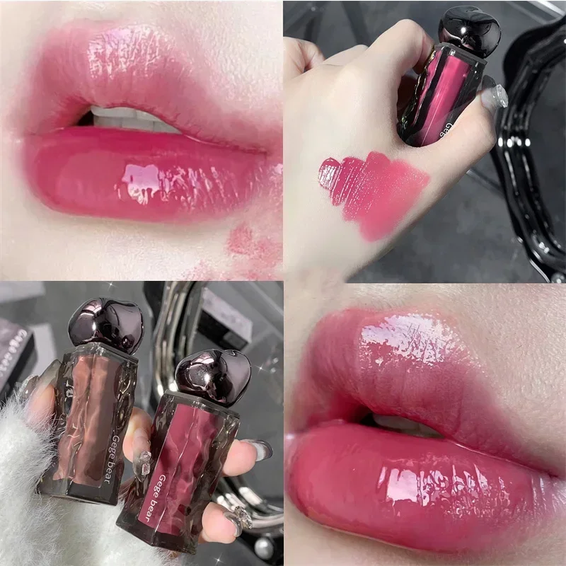Gennemsigtig Vand Blank Orange Lip Gloss Rød Spejl Jelly Flydende læbestifter Fugtgivende Langtidsholdbar Lip Tint Stain Kosmetik — image 5