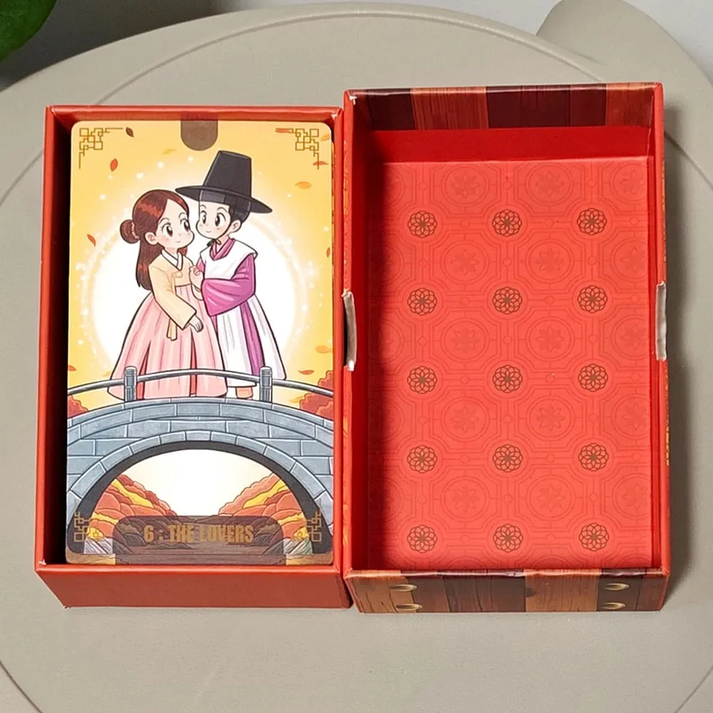 Timeless in The Autumn Chibi Tarot Deck for Collectors in Rigid Box 12*7cm Korenji Tarot 78 Cute Korean Hanbok Style Cards