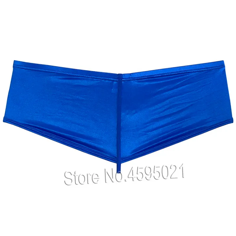 Men's Ice Silky Underwear Thong Cheeky Briefs Glossy Wet Look Bikini Briefs Solid Shiny Low Rise Beach Bikini Briefs Underpant — image 5