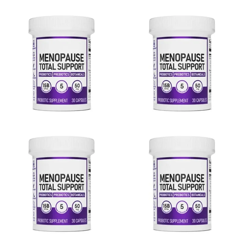 Menopause Total Support Probiotic Capsules 15 Billion CFU 5 Strains Prebiotic For Digestive Microbiome Wellness Adult 30 Count