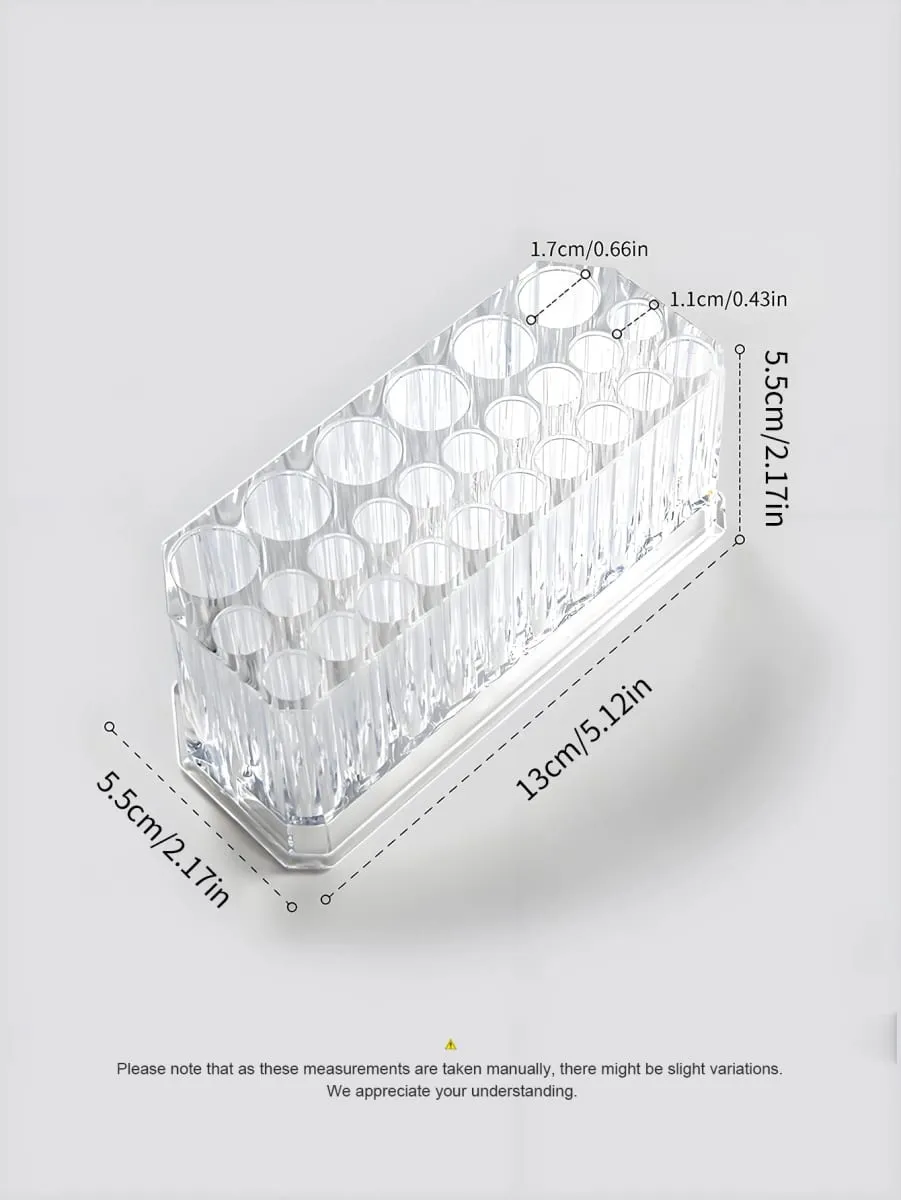 1pc Clear Acrylic 26Hole Brush Stand Multifunctional Makeup Brush Holder Display Case for Nail Art Tools and Cosmetic Brushes — image 5