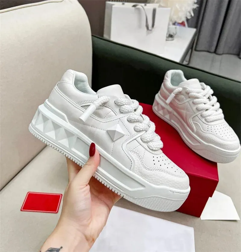 Men's Shoes Fashion Platform Sneakers High Quality Leather Casual Shoes Fashion Street Skateboard Shoe Lace Up Vulcanized Shoes