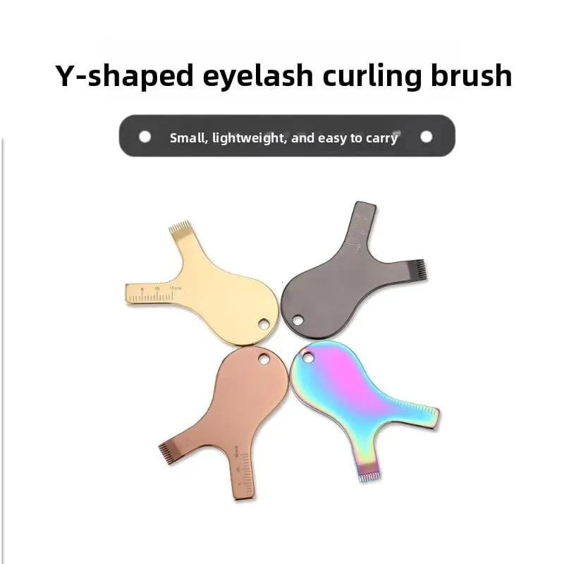 Lash Makeup Brush Eyelashlift Perm Tool Reuseable Stainless Steel Eyelash Brush Clean Comb Y Shape Grafted Eyelashes Brushes