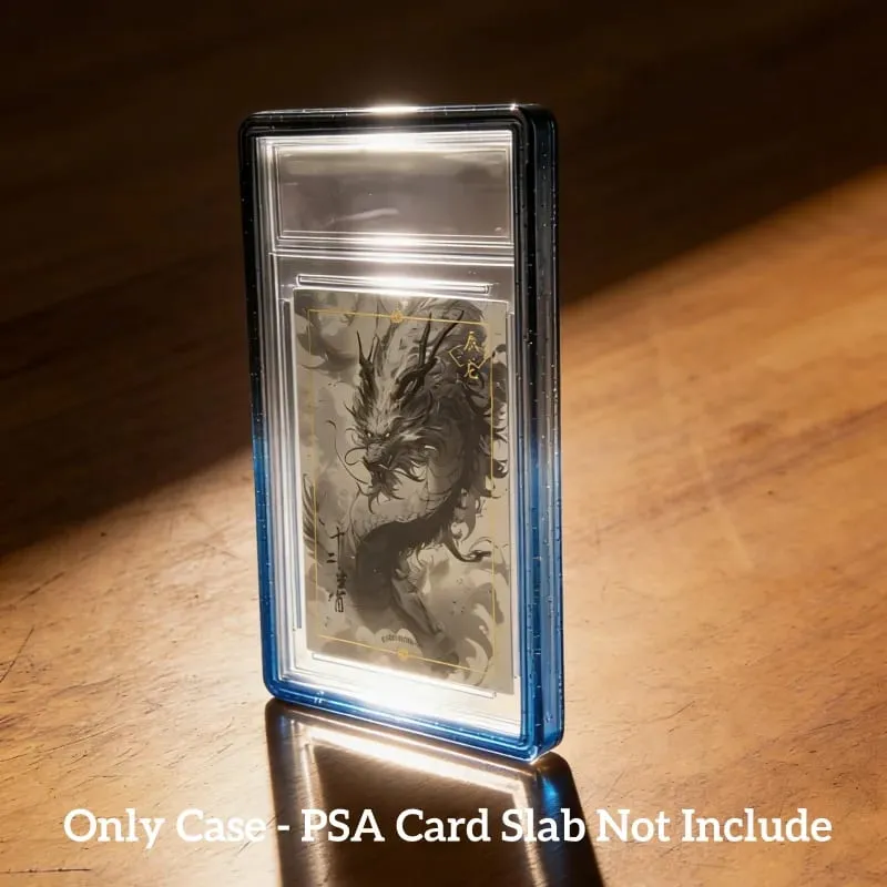 Glitter TPU Slab Bumper Guard Case Holder Protective Skin Display Sleeves with Clear Back for PSA 35PT Graded Trading Card