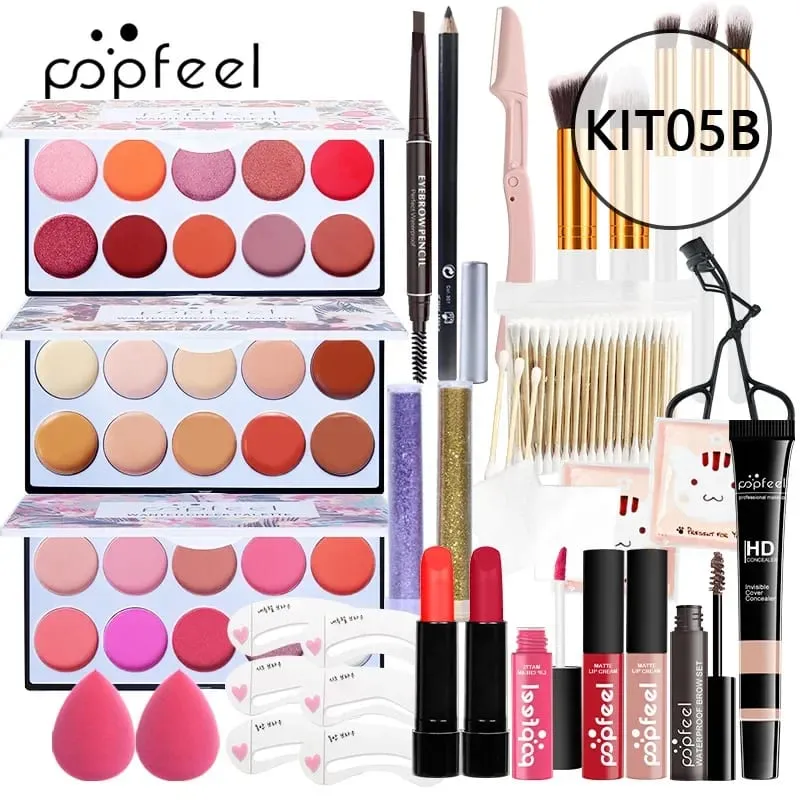 Christmas Makeup Gaveæske Foundation Eyeshadow Powder Long Lasting Lip Ink 27 stykker Fødselsdagsgaver Makeup til kvinder komplet sæt