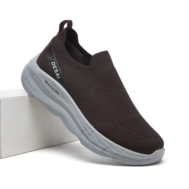 Desai Men's 2026 Autumn Lace-free Mesh Sneakers Non-slip Thick Sole Lightweight Men's Sneakers And Casual Shoes For Outdoor
