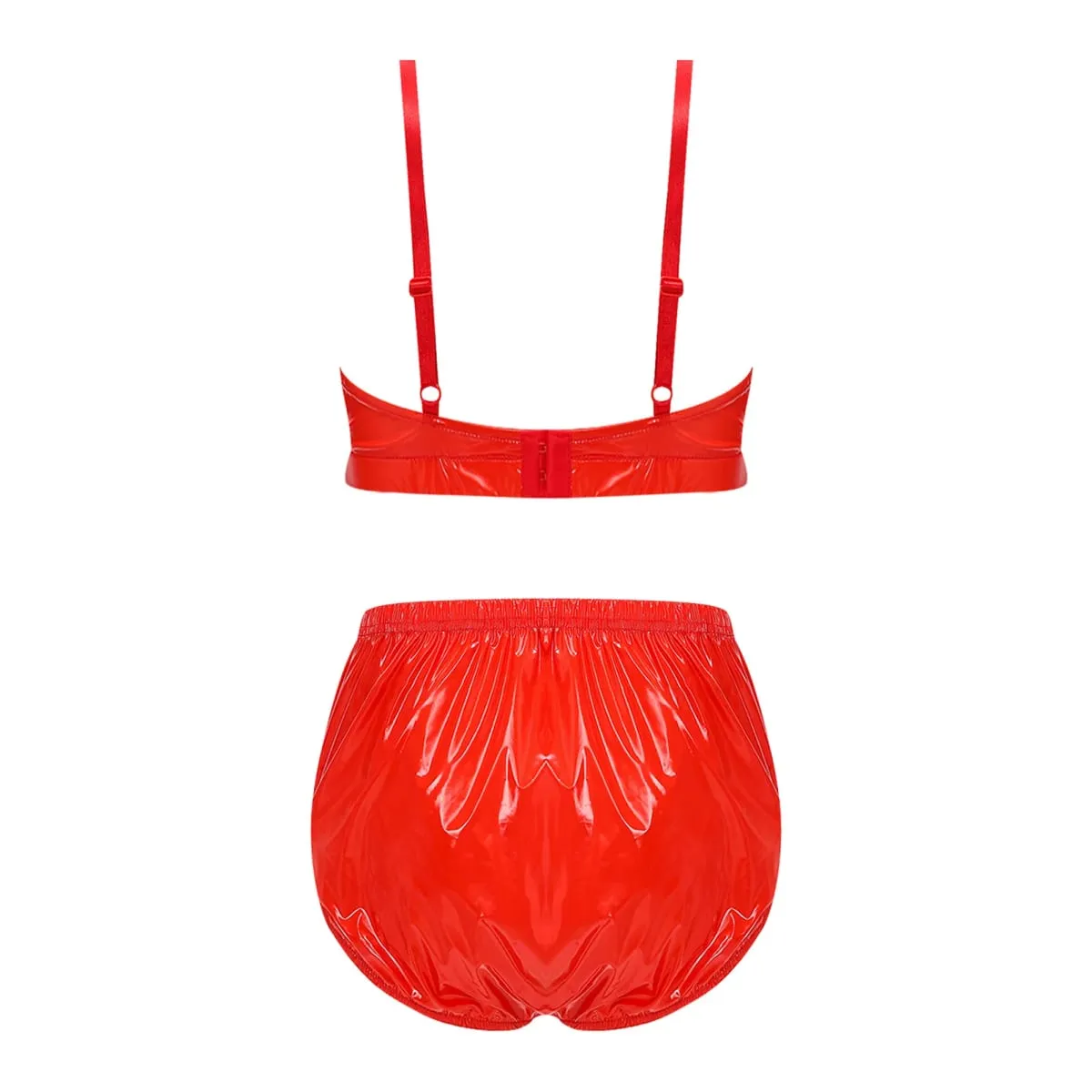 Women Swimwear Swimsuit Waterproof Lingerie Set Bikini Nightwear Clubwear Bra Top with Shorts for Beach Pool Party Sunbathing