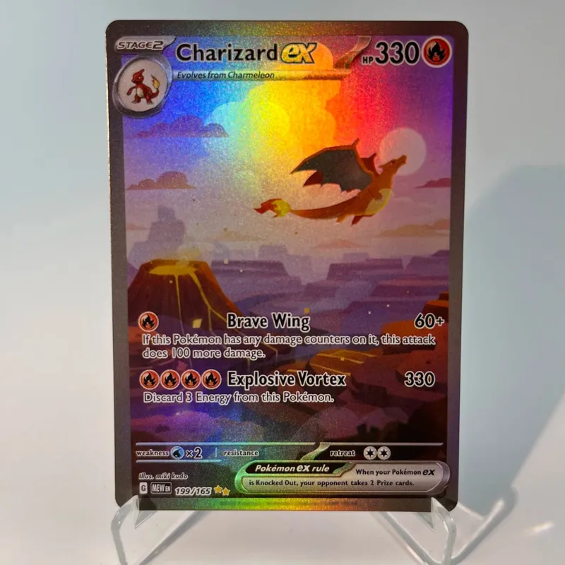 Pokémon 151 PKM Cards PTCG3-D Bulbasaur Squirt Rainbow Gengar ex Holographic Ex GX Rare Collection Battle Toys Gifts for Hobbies
