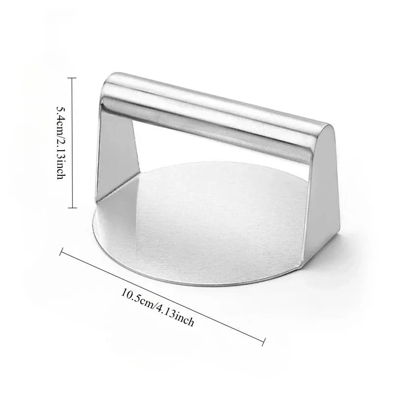 Stainless Steel Smash Burger Press Hamburger Patties Meat Masher Circular Meat Press Mold for Deli Meats Kitchen Accessories