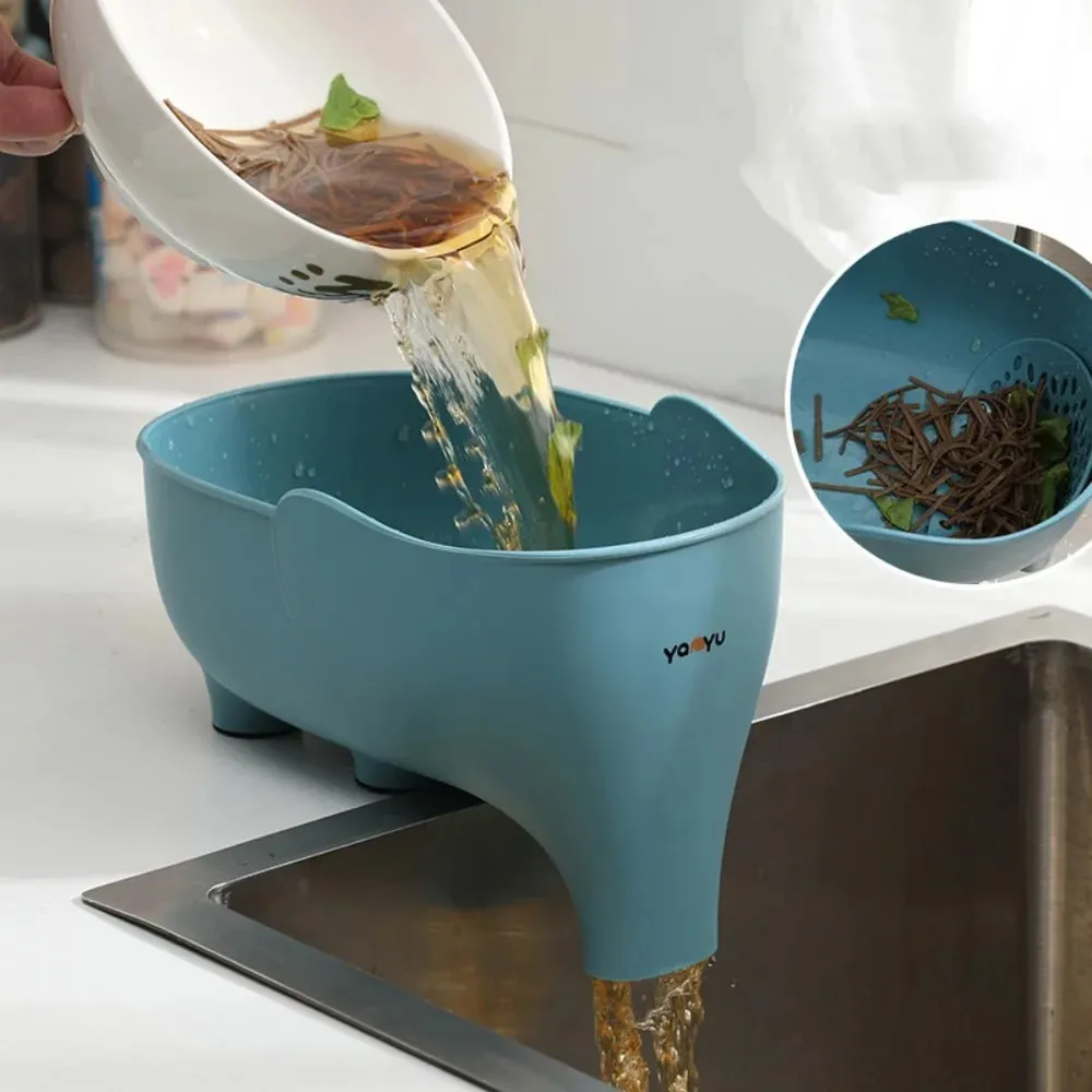 Panier de vidange en forme d'éléphant pour évier, panier de lavage de fruits et légumes, égouttoir suspendu, accessoires de rangement de cuisine polyvalents