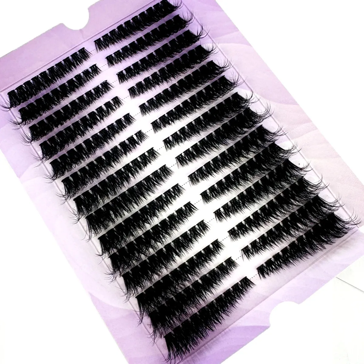 14 Rows Large Capacity Individual Lash Clusters DIY 50D/80D/100D Handmade Fluffy Volume False Eyelashes Cat Eye Lash Extension