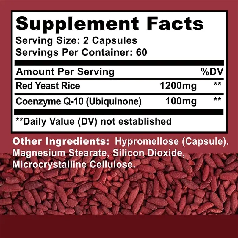 Red Yeast Rice with CoQ10 Supplement - Antioxidant Support for Energy and Heart HealthSupplementsSupplements — image 3