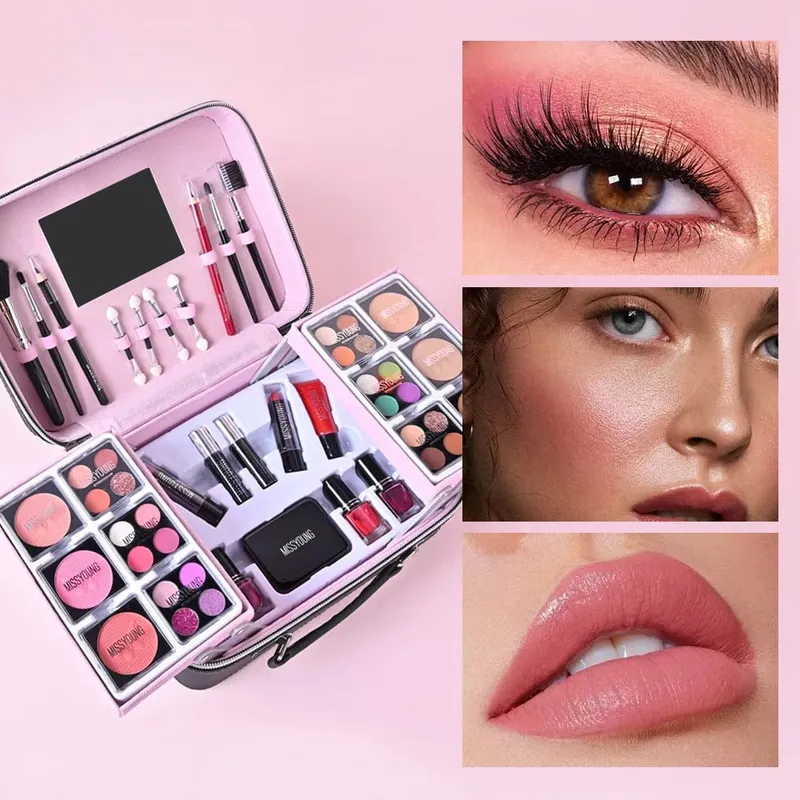 Popular 36 pçs conjunto de beleza maquiagem delineador blush batom facial kit de maquiagem diária feminino feriado presente de aniversário conjunto — image 6
