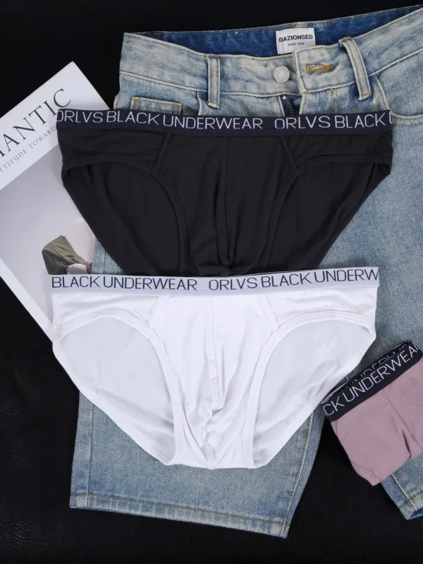 3PCS Men's ORLVS Triangle Briefs Low Rise Soft Breathable Stretch Cotton Underwear